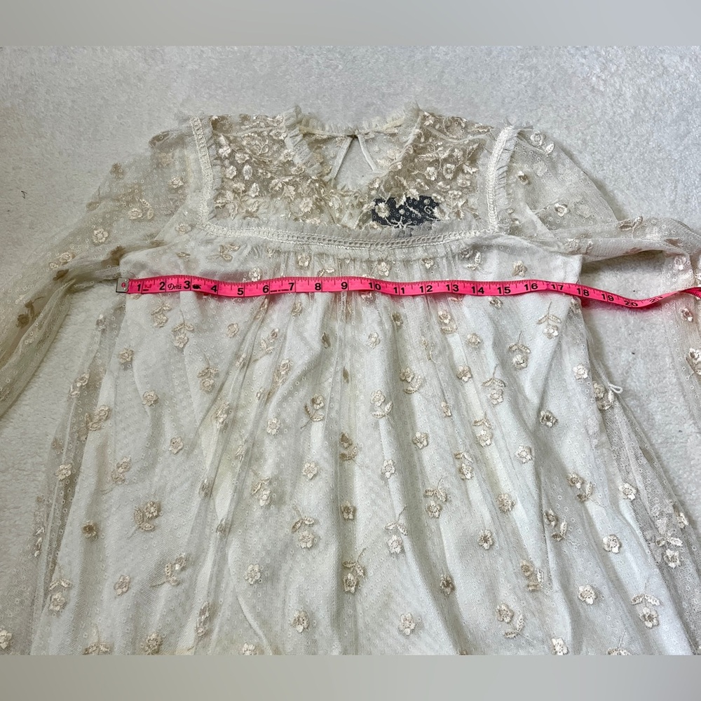 Needle & Thread Reflection Disty Cream Embroidered Floral Lace Dress - Size 6 - Picture 14 of 16